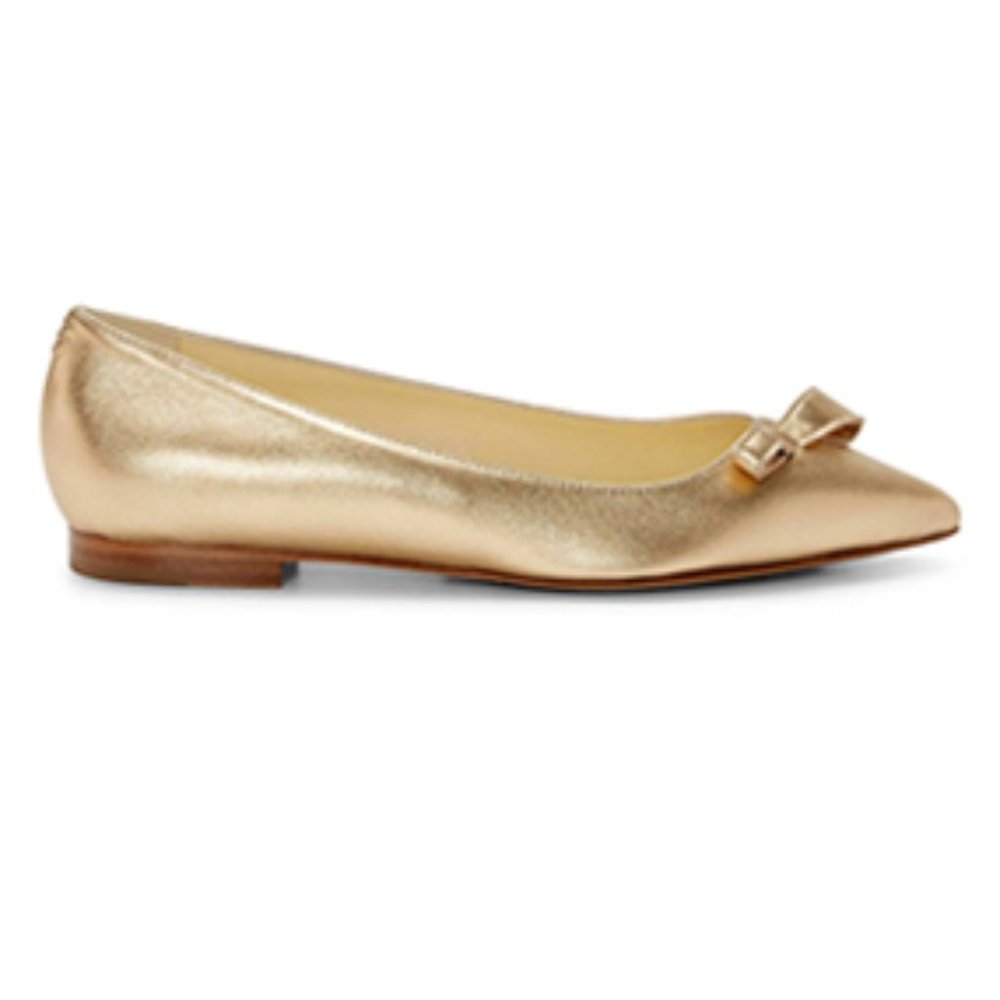 Sarah Flint Natalie Gold Flats - EUC - Nappa Leather